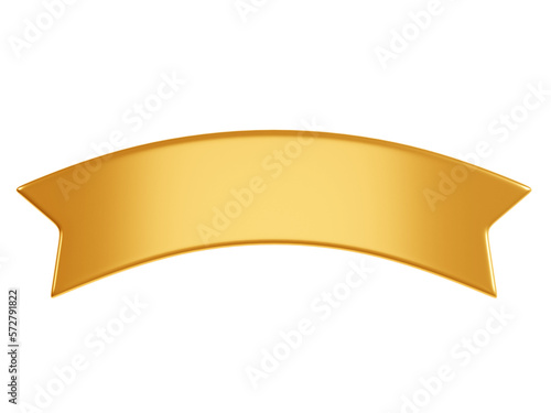 Ribbon text banner 3d render illustration - simple title frame of double golden tape for sale or promotion message.