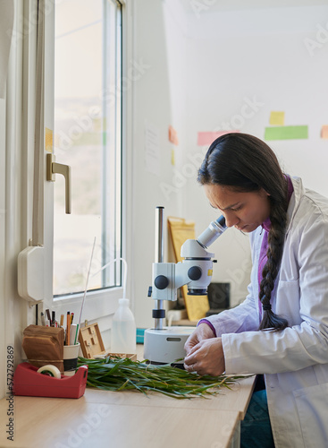 Female native american scientist in the laboratory
