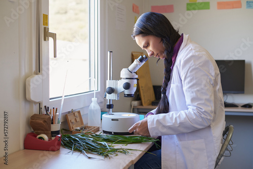 Female native american scientist in the laboratory