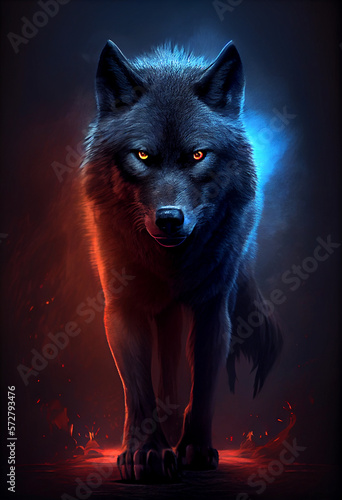 wolf in the night - generative AI