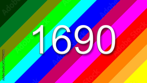 1690 colorful rainbow background year number