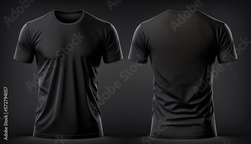 Valokuva T-Shirt Short Sleeve Longline Curved Hem for Men's