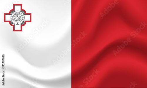 Malta flag. Symbol of Malta. Vector flag illustration. Colors and proportion correctly. Malta background. Malta banner. Symbol, icon.
