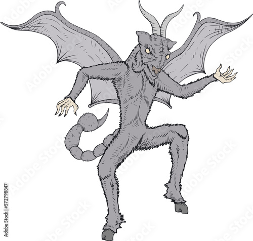 Satanic creature draw