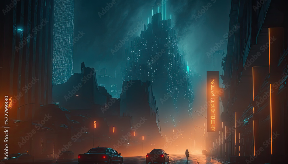 futuristic city, Game, cyberpunk city.
