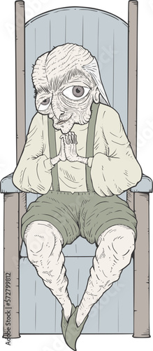 Creepy emperor in throne