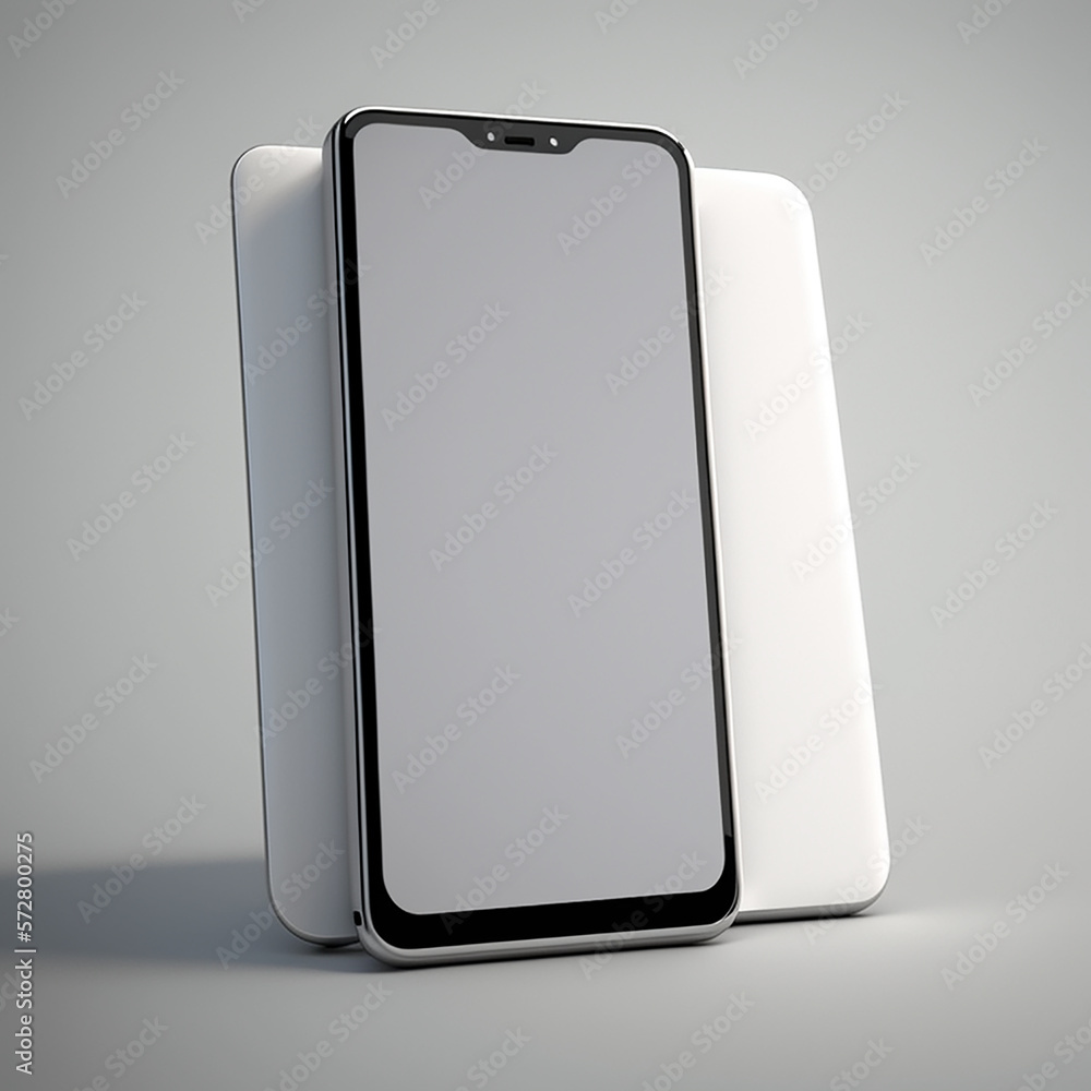 Generative AI Modern Smart Phone Front View Generative AI Modern Smart Phone Front View