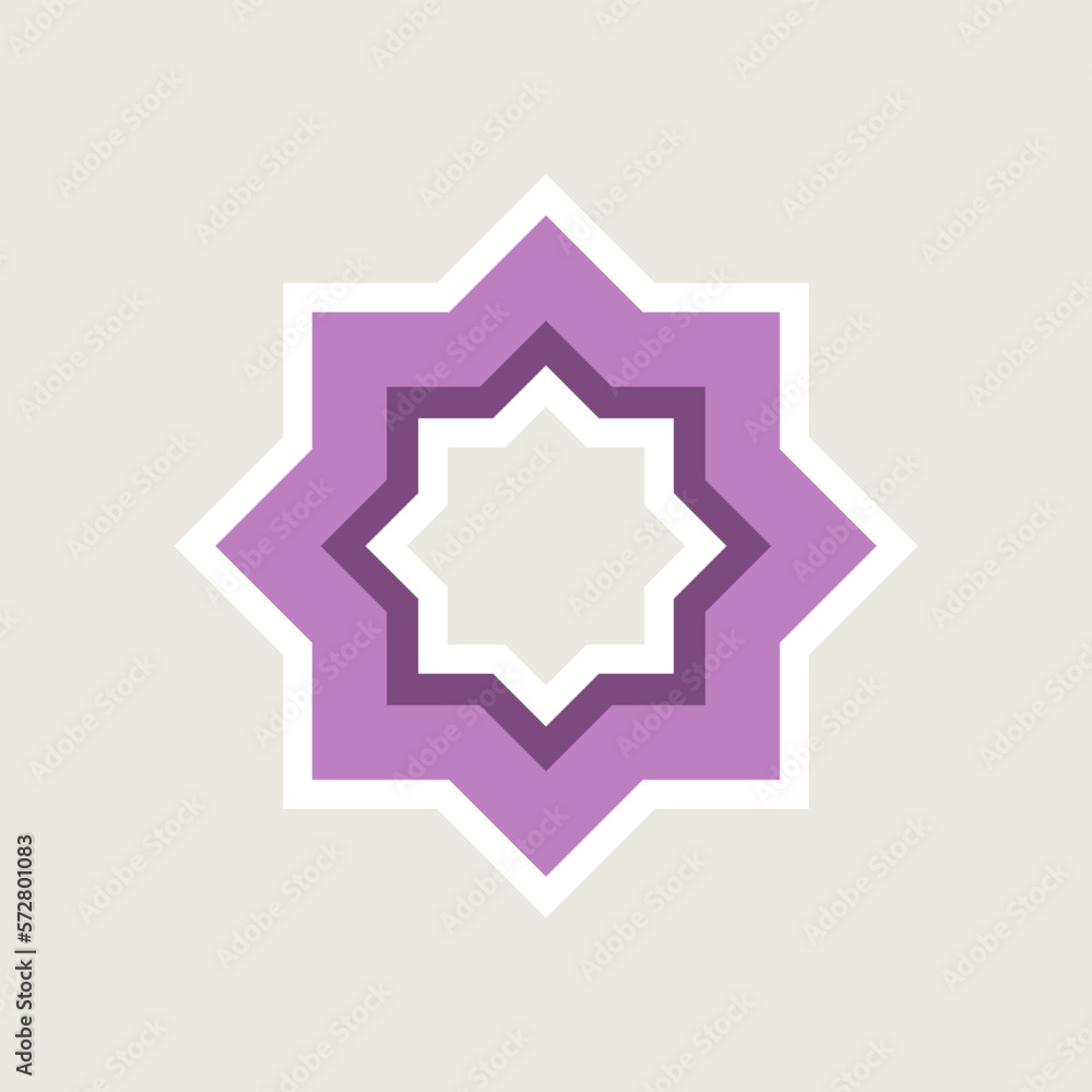Octagon for Arabic or Islamic symbol in cutting sticker style. Flat vector illustration for Ramadhan Kareem Festival Celebration