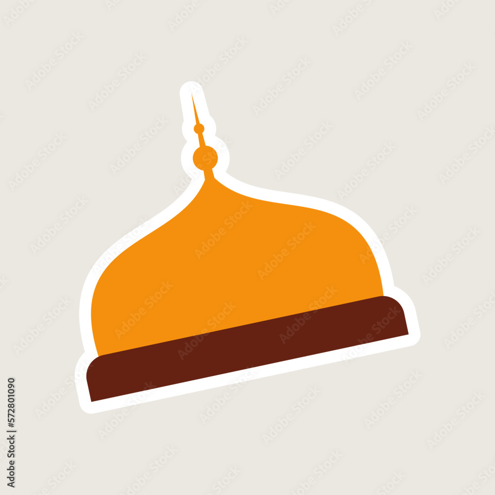 Masjid or mosque doom icon. Muslim holyday of Ramadhan Kareem. Flat design style eps 10 vector illustration for religion concept - obrazy, fototapety, plakaty 