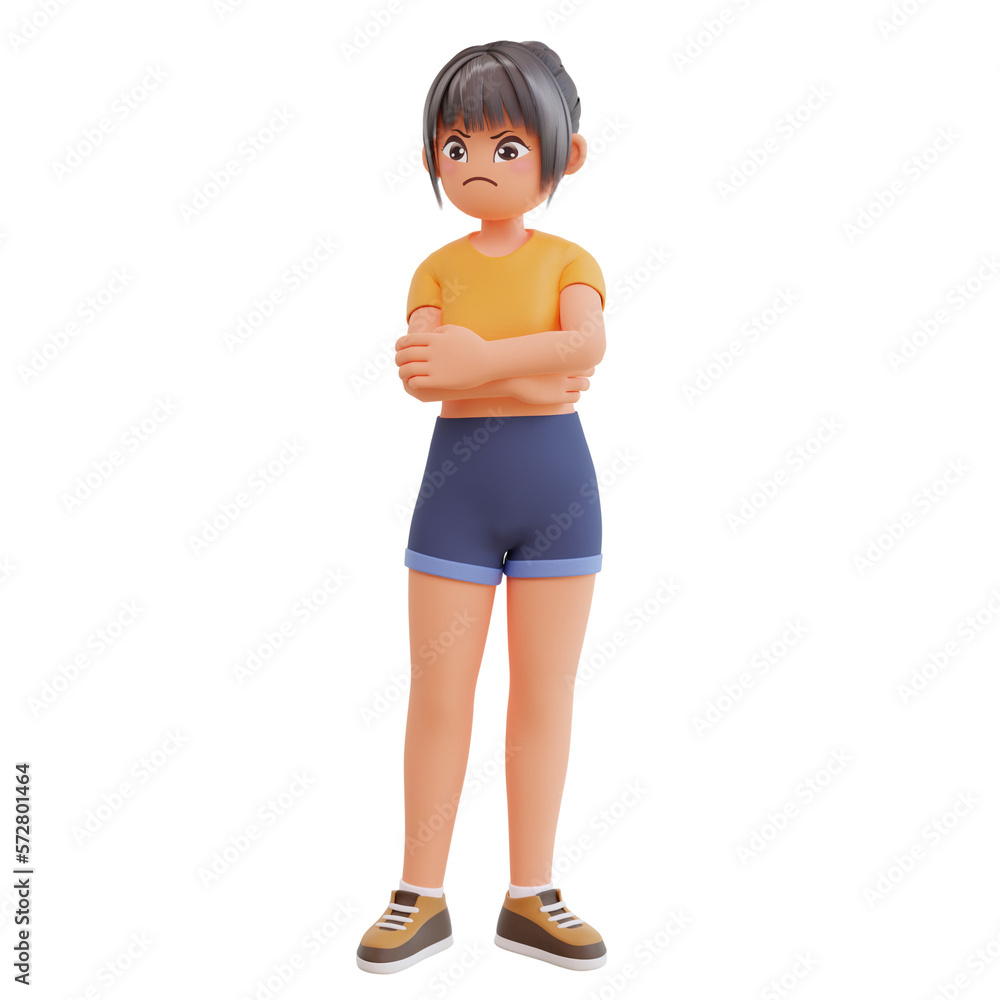 3d cartoon sexy girls in bad mood