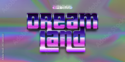 Retro text effect dreamland futuristic editable 80s classic style with experimental background, ideal for poster, flyer, social media post with give them the rad 1980s touch