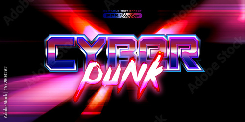 Retro text effect cyberpunk futuristic editable 80s classic style with experimental background, ideal for poster, flyer, social media post with give them the rad 1980s touch
