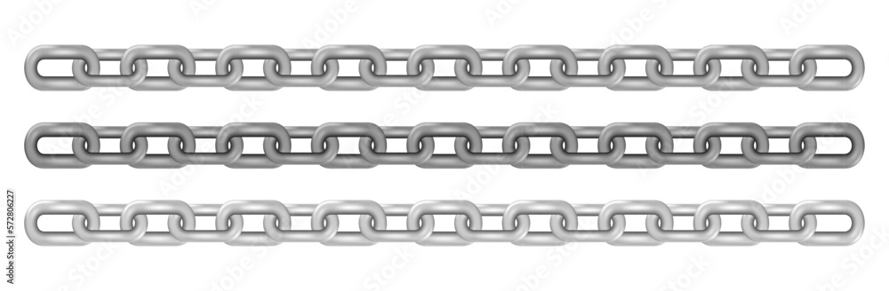 Realistic Metal Chain links isolated on white background.Vector Realistic Metal Chain links isolated on white background.Vector