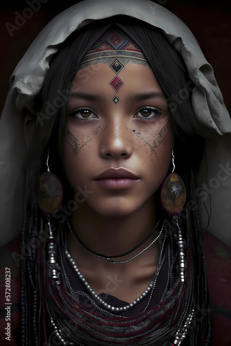 A fictional person, Portrait of a young berber amazigh woman - generated by generative AI