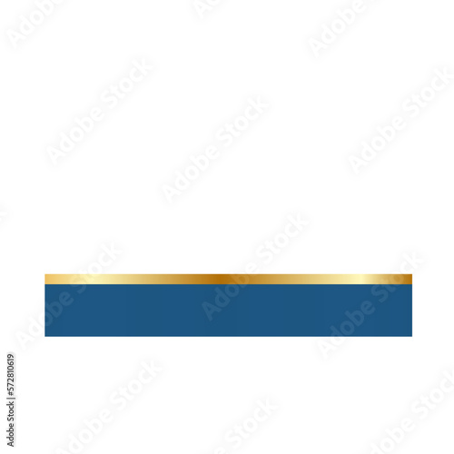 Blue footer with gold line. Abstract geometric shapes. Elegant border. 