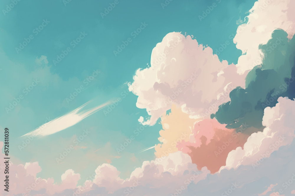 Watercolor style of sky sweet color background. generative ai.