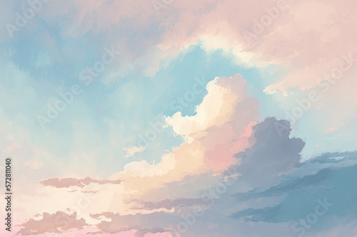 Watercolor style of sky sweet color background. generative ai.