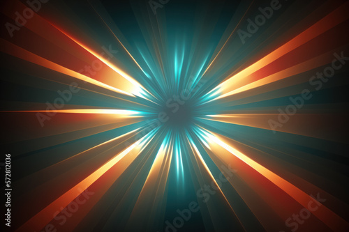 Abstract god ray multicolor wow  light effect background. generative ai. photo