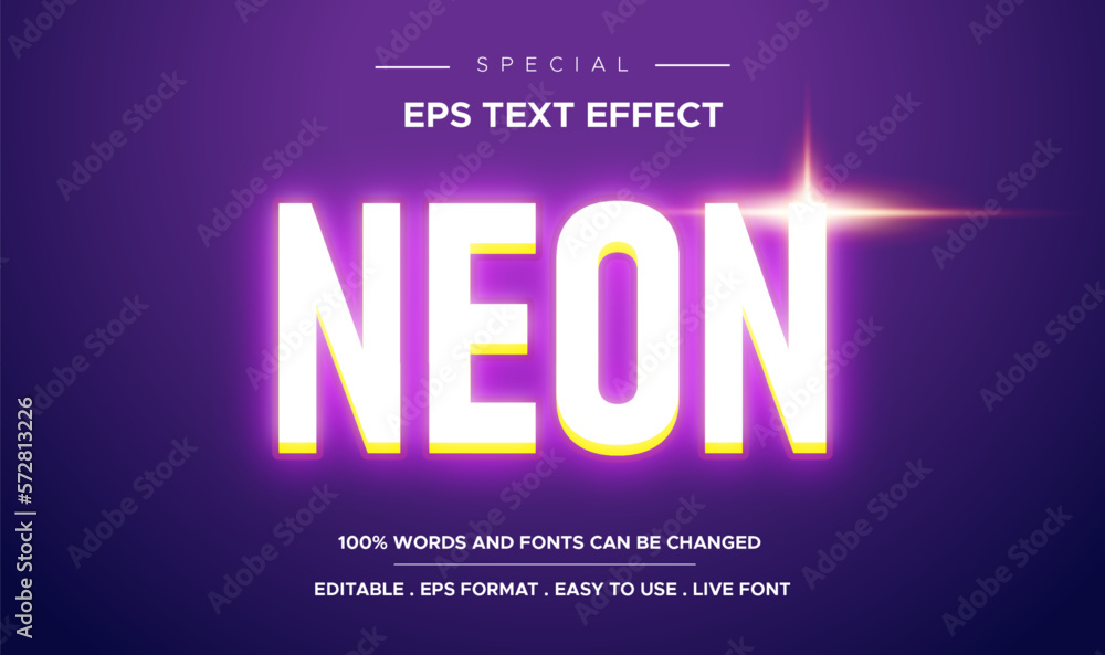 Text Effect Neon editable smart object