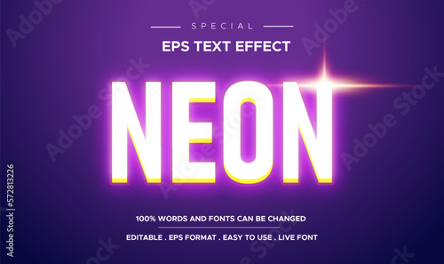 Text Effect Neon editable smart object