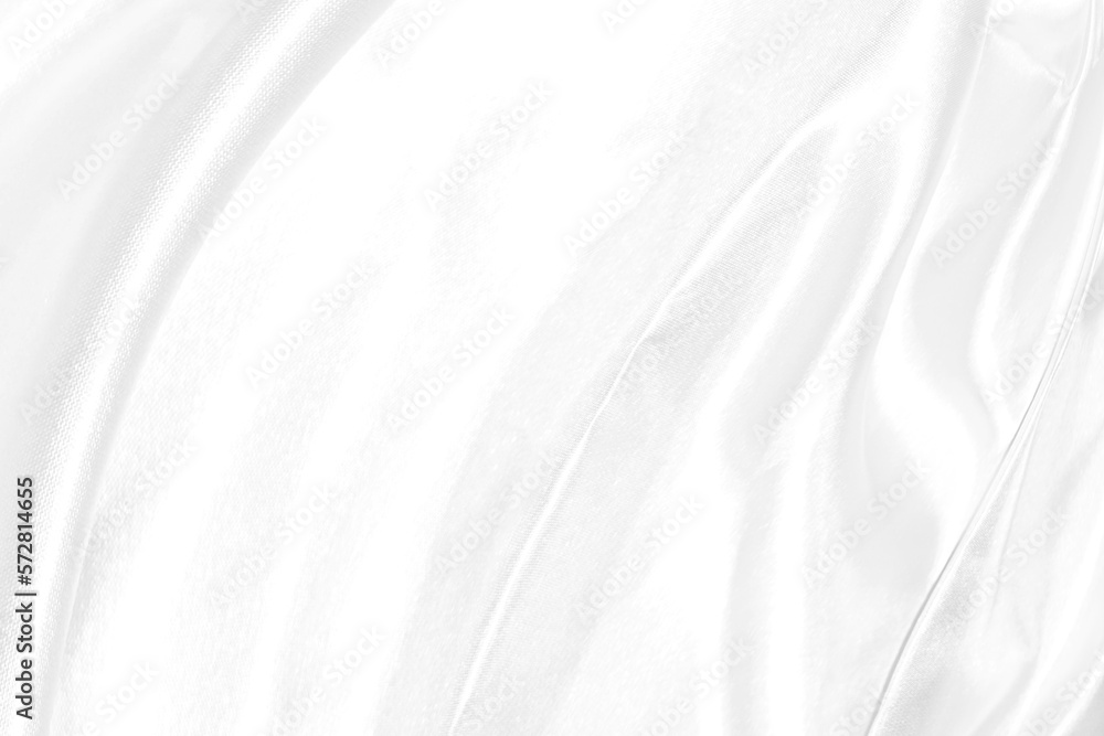 Closeup elegant crumpled of white silk fabric cloth background and texture.