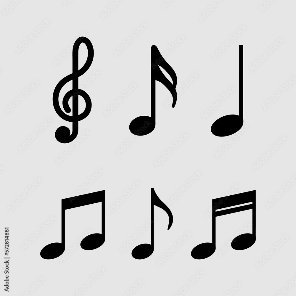 Set of Musical notes icon Musical notes. Treble clef. Vector illustration..eps Set of Musical notes icon Musical notes. Treble clef. Vector illustration..eps