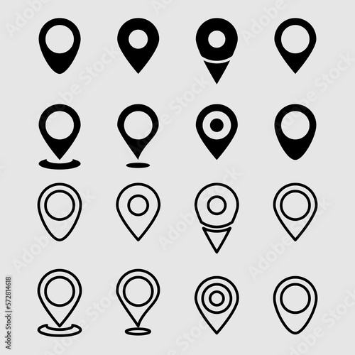 Free Download Map pointer icon, location labels. Set of location labels. Set of vector location icons isolated on white background..eps - GFXLoad