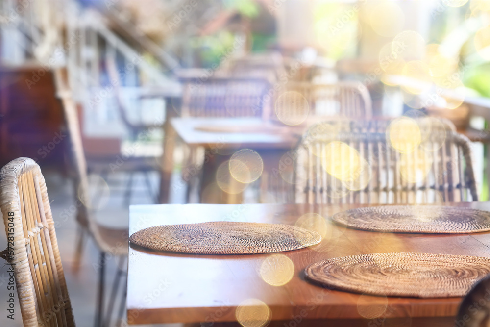 abstract blurred background summer cafe interior