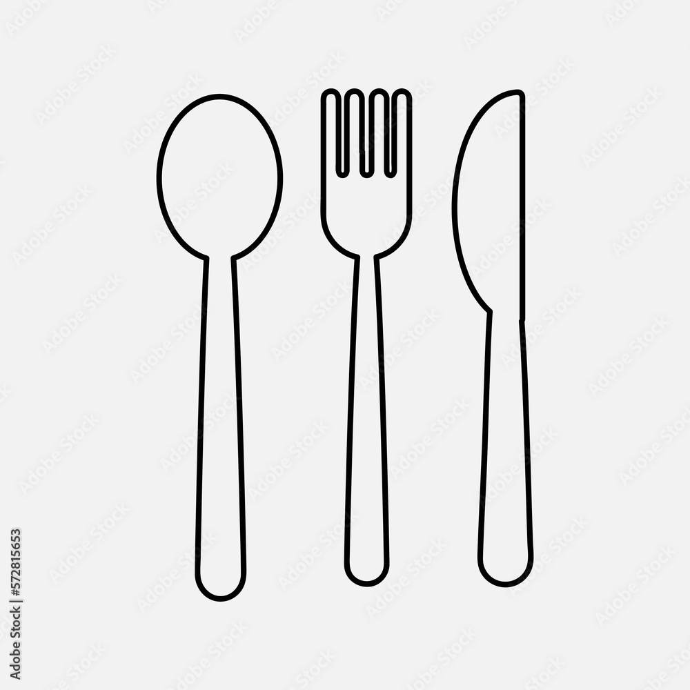 spoon, fork and knife icon vector trendy style illustration on white background..eps spoon, fork and knife icon vector trendy style illustration on white background..eps