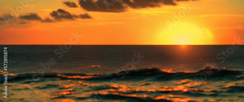 Vintage Dreaming: Sunset Ocean Waves and Photography - Generative AI