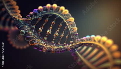 close up dna cell, many details, concept of advanced genetics, technology in genetics. ai generative