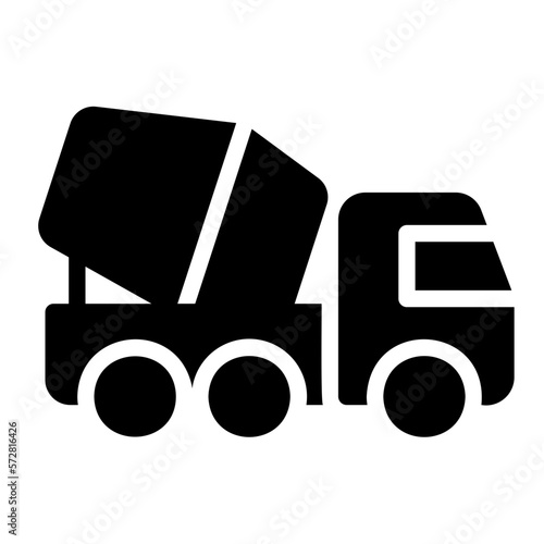 cement truck glyph icon