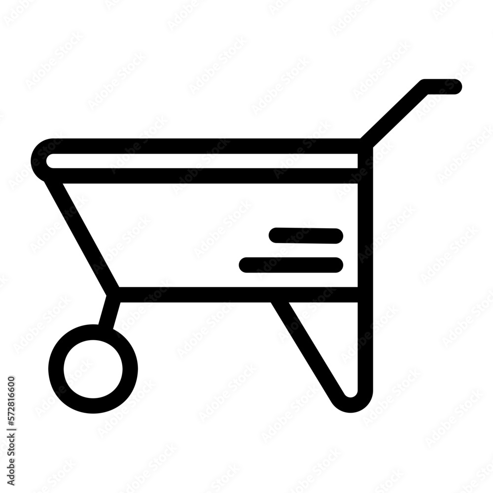 wheelbarrow line icon wheelbarrow line icon