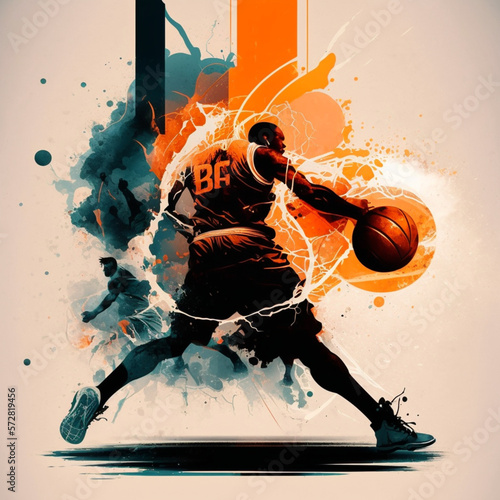 graffiti basketball player, Generative AI  © Rubens