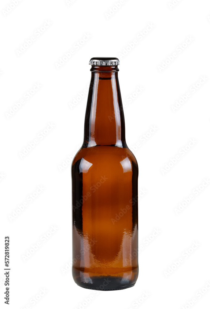 single unopened brown beer bottle on transparent background single unopened brown beer bottle on transparent background