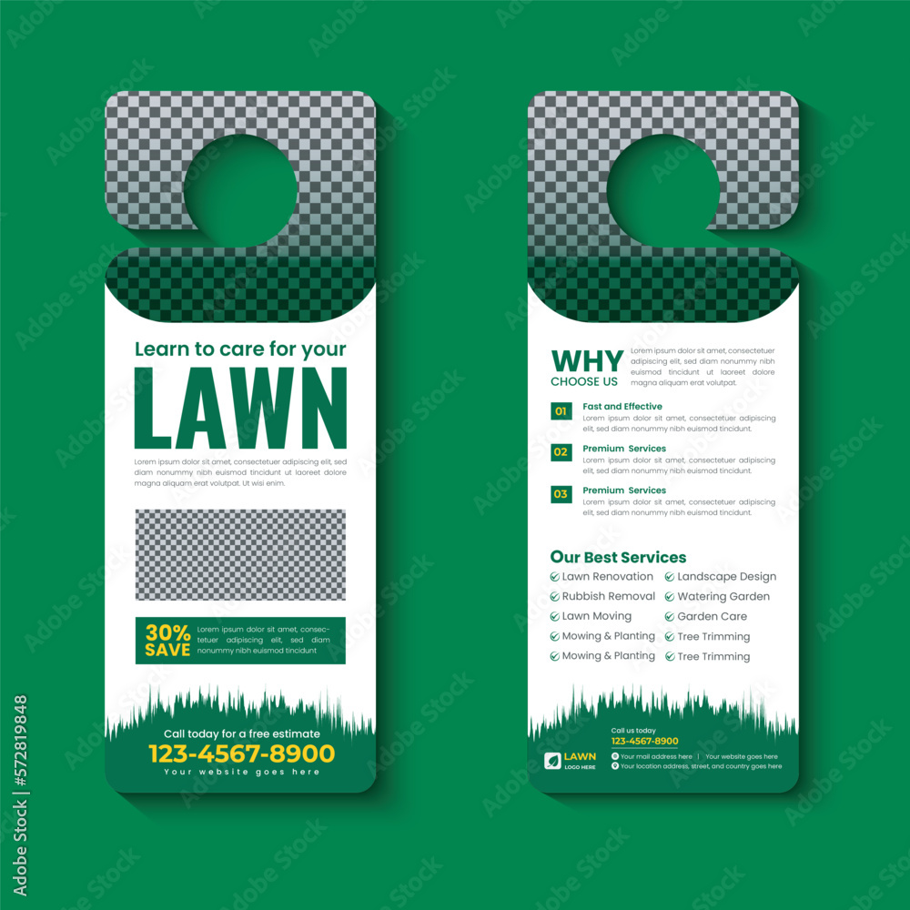 lawn care and landscaping lawn trimming door hanger template Or lawn lawn care and landscaping lawn trimming door hanger template Or lawn