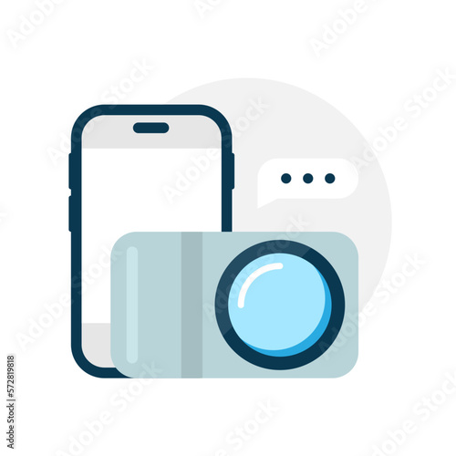 camera access permission on smartphone concept illustration flat design vector eps10. modern graphic element for landing page, empty state ui, infographic, icon