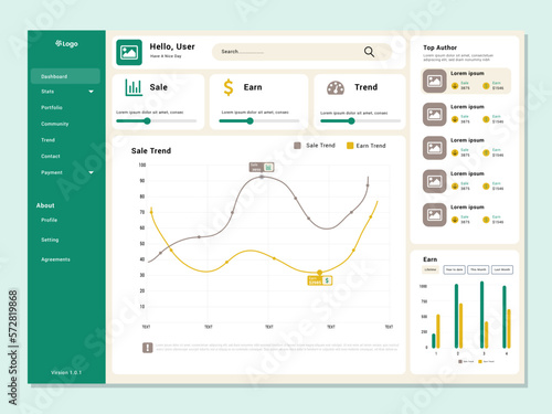 Modern e-commerce sale dashboards concept design