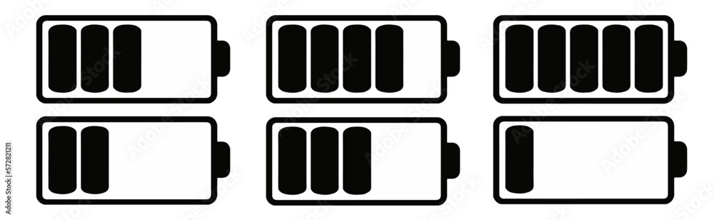 battery charge level indicator icon battery charge level indicator icon