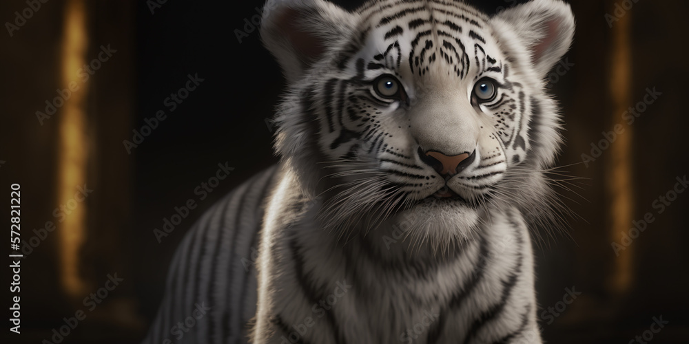 Illustration of white tiger