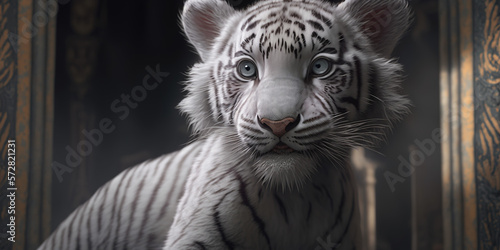 Illustration of white tiger