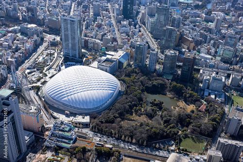 後楽園周辺街並み・空撮・2023撮影