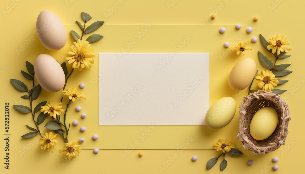 a charming and festive Easter decoration, with an open space for adding personalized text or overlay