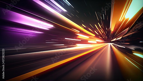 abstract Motion light speed background. Generative Ai