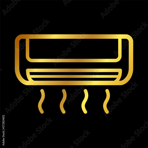 air conditioner icon in gold color