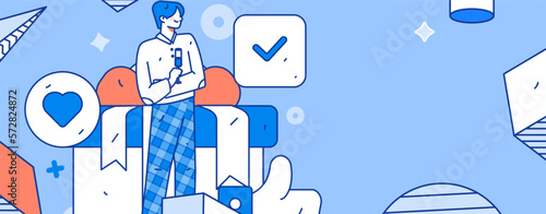 Notice bulletin vector creative flat hand drawn illustration
