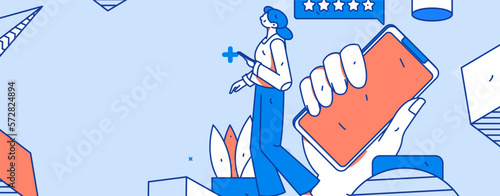 Notice bulletin vector creative flat hand drawn illustration
