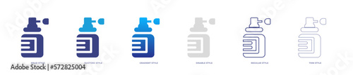 Spraying icon set full style. Solid, disable, gradient, duotone, regular, thin. Vector illustration and transparent icon.