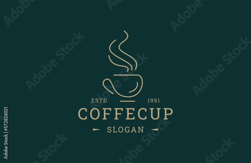 Coffee morning, coffee cafe logo illustration design template