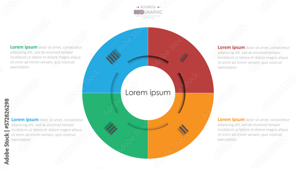Infographic mindmap element template with 4 dot circle and flat style. Colorful can be used for presentation slides. Infographic mindmap element template with 4 dot circle and flat style. Colorful can be used for presentation slides.